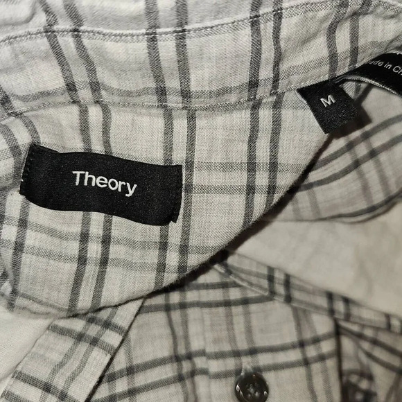 Theory Mens Tait Slim‎ Fit Jaspe Grip Long Sleeve Button Down Shirt Medium - Picture 4 of 5